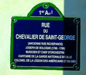 Plaque de rue à Paris : Rue du Chevalier de Saint-George